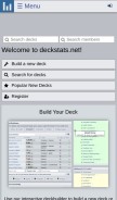 How deckstats.net looks like on a mobile device such as an iPhone.