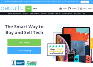 How decluttr.com looks like on a tablet such as an iPad.