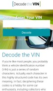 How decodethevin.com looks like on a mobile device such as an iPhone.