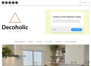 How decoholic.org looks like on a tablet such as an iPad.