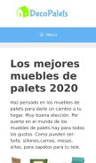 How decopalets.es looks like on a mobile device such as an iPhone.