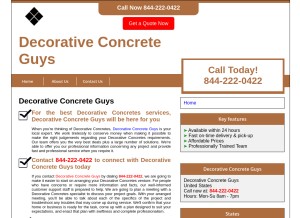How decorativeconcreteguys.com looks like on a tablet such as an iPad.