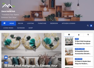 How decorhomehub.com looks like on a tablet such as an iPad.