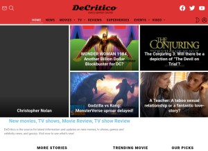 How decritico.com looks like on a tablet such as an iPad.