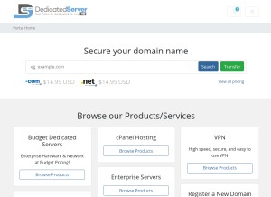 How dedicatedserver.io looks like on a tablet such as an iPad.