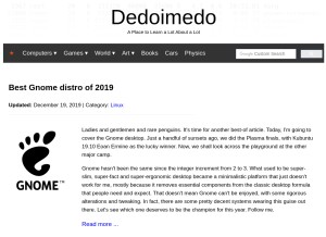 How dedoimedo.com looks like on a tablet such as an iPad.
