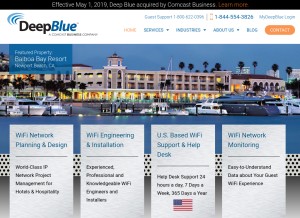 How deepbluecommunications.com looks like on a tablet such as an iPad.