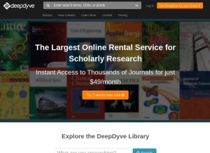 How deepdyve.com looks like on a tablet such as an iPad.