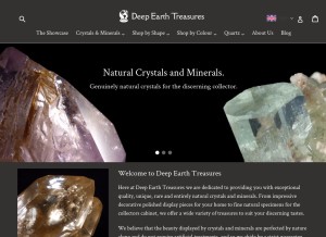 How deepearthtreasures.com looks like on a tablet such as an iPad.