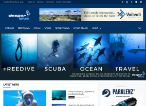 How deeperblue.com looks like on a tablet such as an iPad.