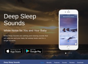 How deepsleepsounds.com looks like on a tablet such as an iPad.