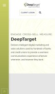 How deeptarget.com looks like on a mobile device such as an iPhone.