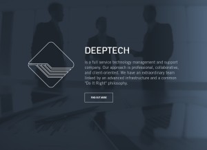 How deeptechinc.com looks like on a tablet such as an iPad.