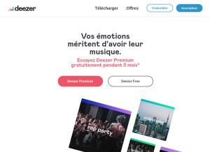 How deezer.com looks like on a tablet such as an iPad.
