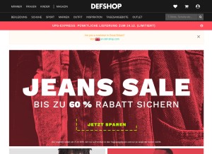 How def-shop.com looks like on a tablet such as an iPad.