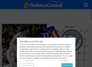How defensacentral.com looks like on a tablet such as an iPad.