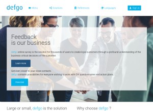 How defgo.net looks like on a tablet such as an iPad.