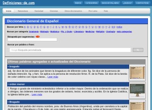 How definiciones-de.com looks like on a tablet such as an iPad.