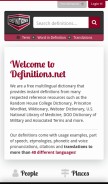 How definitions.net looks like on a mobile device such as an iPhone.