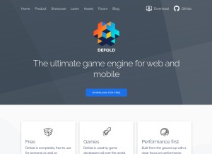 How defold.com looks like on a tablet such as an iPad.