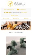 How degeleflamingo.com looks like on a mobile device such as an iPhone.