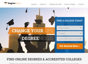 How degreenexus.com looks like on a tablet such as an iPad.