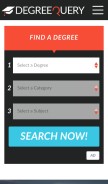 How degreequery.com looks like on a mobile device such as an iPhone.