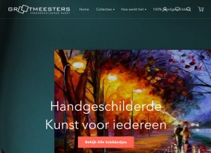How degrootmeesters.com looks like on a tablet such as an iPad.