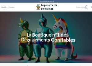 How deguisements-gonflables.com looks like on a tablet such as an iPad.