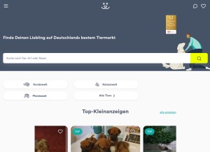 How deine-tierwelt.de looks like on a tablet such as an iPad.