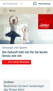 How deka.de looks like on a mobile device such as an iPhone.