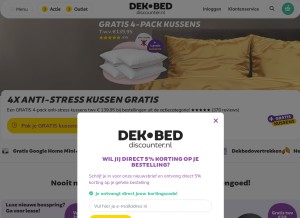 How dekbed-discounter.nl looks like on a tablet such as an iPad.