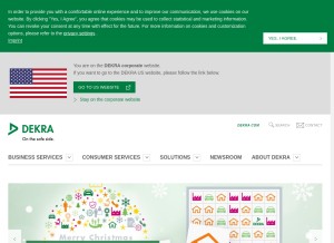 How dekra.com looks like on a tablet such as an iPad.