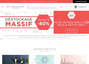How delamaison.fr looks like on a tablet such as an iPad.
