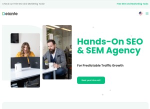 How delante.co looks like on a tablet such as an iPad.