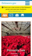 How delaware.gov looks like on a mobile device such as an iPhone.