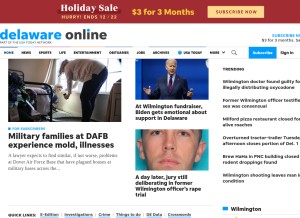 How delawareonline.com looks like on a tablet such as an iPad.