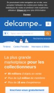How delcampe.net looks like on a mobile device such as an iPhone.