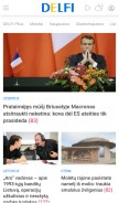How delfi.lt looks like on a mobile device such as an iPhone.