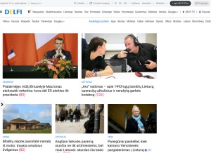 How delfi.lt looks like on a tablet such as an iPad.