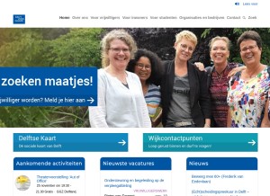 How delftvoorelkaar.nl looks like on a tablet such as an iPad.