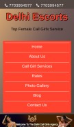 How delhicallgirlsagency.com looks like on a mobile device such as an iPhone.