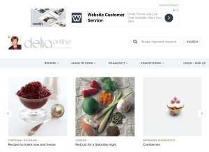 How deliaonline.com looks like on a tablet such as an iPad.