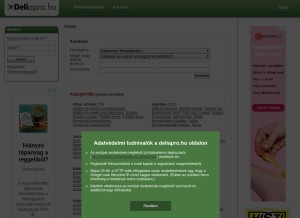 How deliapro.hu looks like on a tablet such as an iPad.
