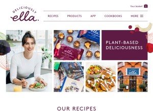How deliciouslyella.com looks like on a tablet such as an iPad.