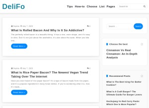 How delifo.net looks like on a tablet such as an iPad.