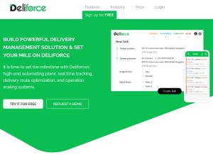 How deliforce.io looks like on a tablet such as an iPad.