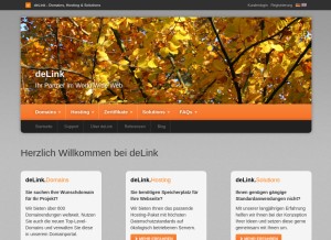 How delink.de looks like on a tablet such as an iPad.