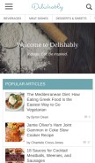 How delishably.com looks like on a mobile device such as an iPhone.