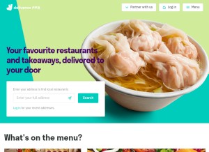 How deliveroo.hk looks like on a tablet such as an iPad.